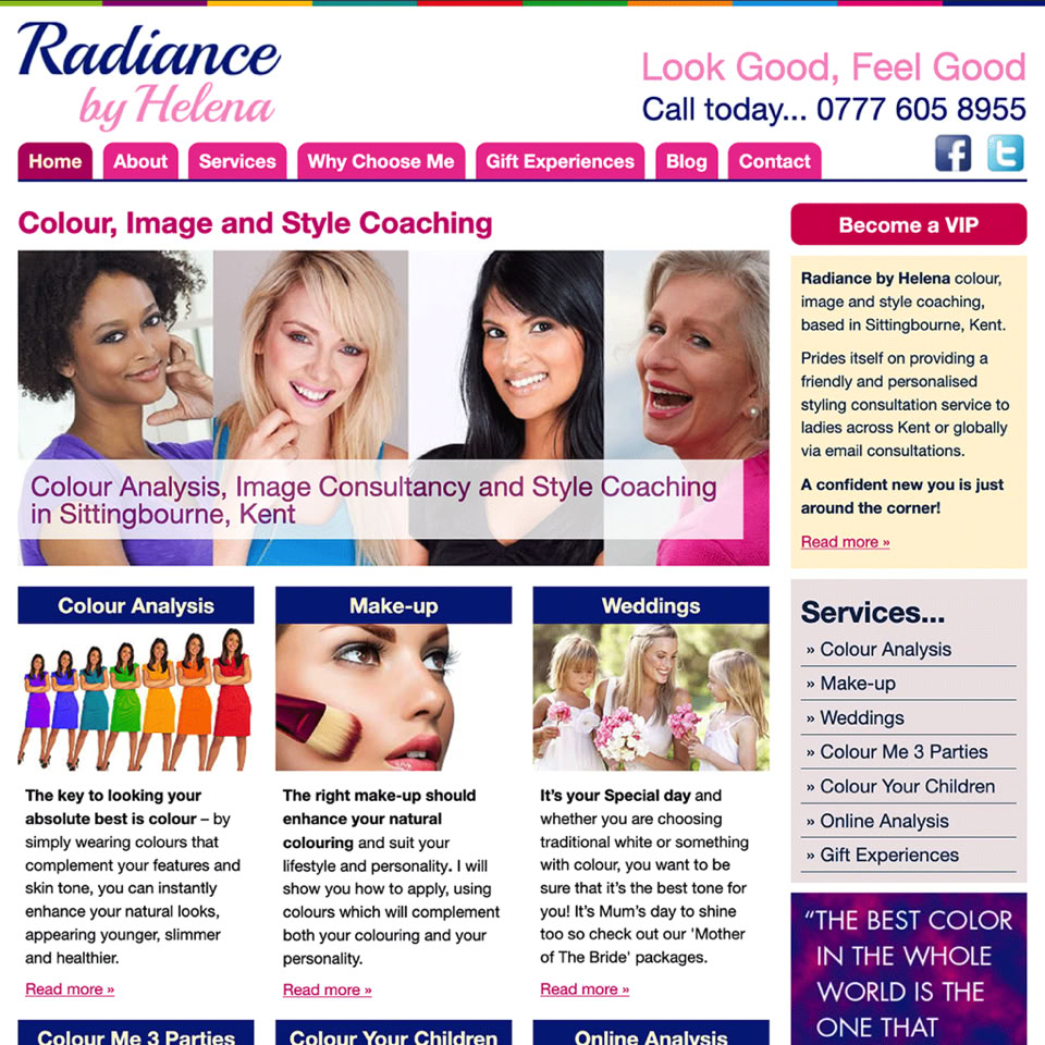 Radiance By Helena Website